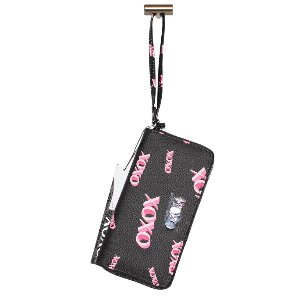 XOXO Black Pink Zip Around Wallet NWT